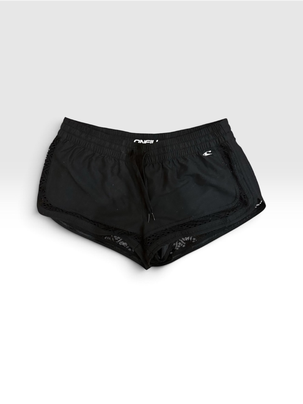 O’Neill Saltwater Style Boardshorts Crochet Trim Black Sz M